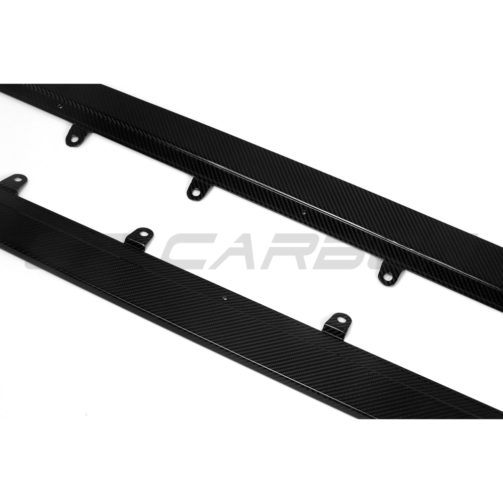 CT Carbon Dry Carbon Side Skirt Extensions for BMW F90 M5 (2018-2024) & G30/G31 5 Series Saloon/Touring (2016-2023) - Pre-Preg Carbon Fibre Sill/Rocker Panel Side Splitters Side Blades Aero Skirts M Performance Style Gloss