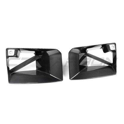 BMW M2 G87 2023+ Front Bumper Vent Inserts - Gloss Carbon Fibre (Fiber) Air Ducts, Intake Vents & Grille Inserts/Covers by CT Carbon | Pre-Preg CF Aero Cooling Inlets, Front Air Guides, Exterior Trim Upgrade