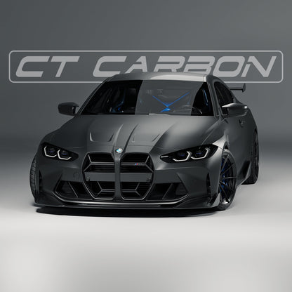 BMW M3 & M4 G80/G82/G83 CSL Style Carbon Fibre Front Lip Splitter Spoiler (Front Bumper Lip/Chin Spoiler) 2021+ | CT Carbon