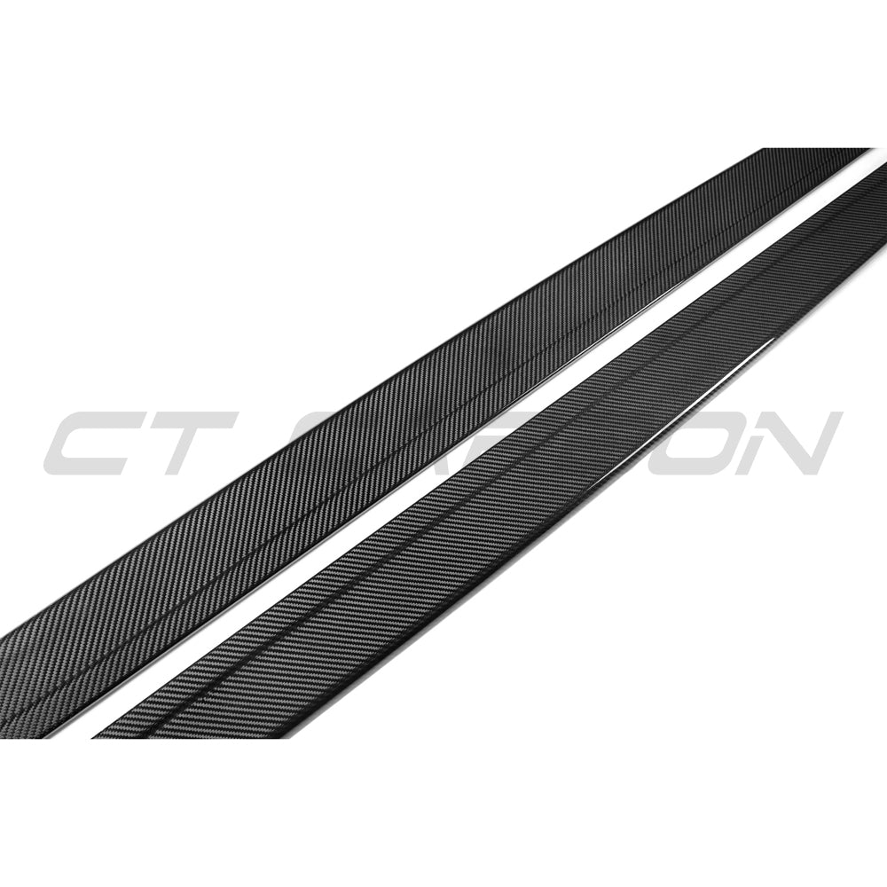 BMW M3/M4 F80 F82 F83 (F8X) 2014-2020 Pre-Preg Carbon Fiber/Fibre Side Skirt Extensions | Rocker Panel Side Splitters & Aero Side Blades | Gloss Carbon Sill Extensions by CT Carbon