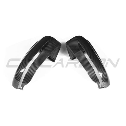 BMW F90 M5 & M5 Competition 2018-2023 Dry Pre-Preg Carbon Fibre Wing/Side Mirror Covers/Caps (Replacement Housings) RHD (Right-Hand Drive) UK Only – Gloss Autoclaved Door Mirror Shells by CT Carbon