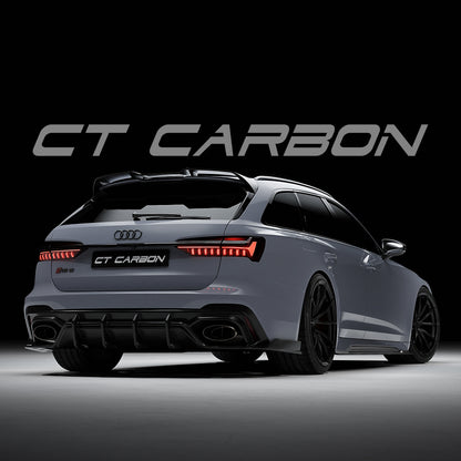 Audi RS6 C8 Avant Carbon Fibre Body Kit by CT Carbon – Complete Aero Styling Package 2019+ (Front Lip Splitter, Side Skirts, Rear Diffuser, Boot Lip Spoiler) | RS6 Estate Wagon Exterior Kit | Pre-Order UK