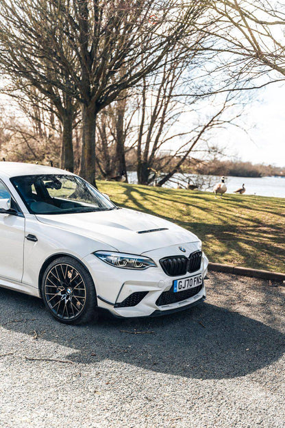 3DDesign Carbon Fibre (Fiber) Front Bumper Canards / Dive Planes Winglets – BMW M2 Competition (M2C) F87 2018-2021 Carbon Aero Flicks Trim Add-On Set, OE-Style Fit