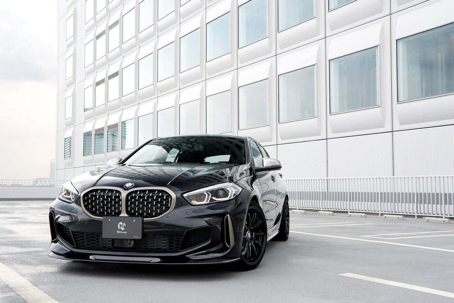 3DDesign Carbon Fibre Front Lip Splitter for BMW 1 Series F40 & M135i (2019-2024) | Front Bumper Splitter/Lip Spoiler Extension | Carbon Aero Lip Kit, OEM+ Fitment