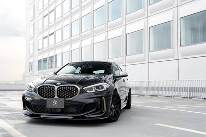 3DDesign Carbon Fibre Front Lip Splitter for BMW 1 Series F40 & M135i (2019-2024) | Front Bumper Splitter/Lip Spoiler Extension | Carbon Aero Lip Kit, OEM+ Fitment