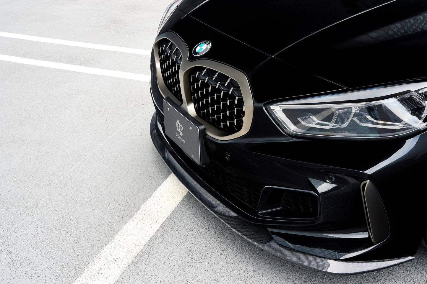 3DDesign Carbon Fibre Front Lip Splitter for BMW 1 Series F40 & M135i (2019-2024) | Front Bumper Splitter/Lip Spoiler Extension | Carbon Aero Lip Kit, OEM+ Fitment