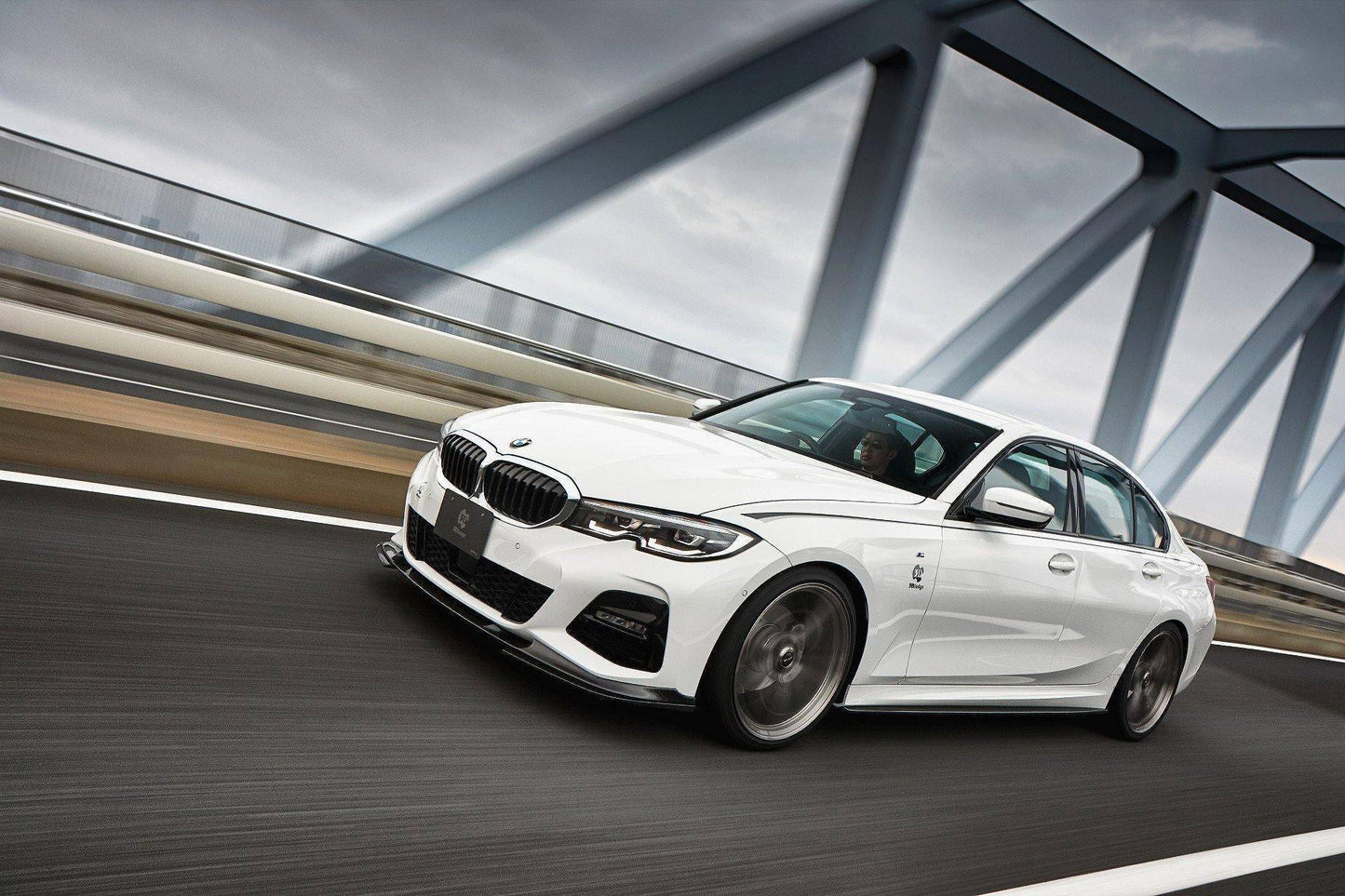 3DDesign Carbon Fibre/Fiber Front Lip Splitter for BMW 3 Series G20 G21 M Sport (2018-2022) | Front Spoiler, Bumper Lip, Chin Spoiler, Aero Lower Valance | Fits Saloon & Touring 320i 330i 330e M340i