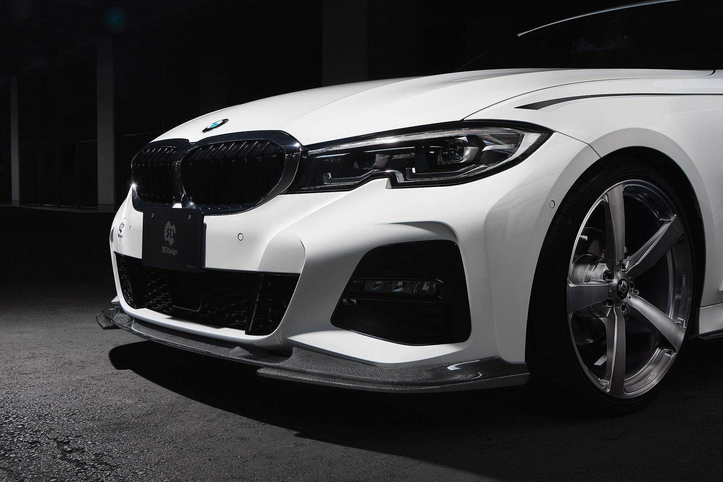 3DDesign Carbon Fibre/Fiber Front Lip Splitter for BMW 3 Series G20 G21 M Sport (2018-2022) | Front Spoiler, Bumper Lip, Chin Spoiler, Aero Lower Valance | Fits Saloon & Touring 320i 330i 330e M340i