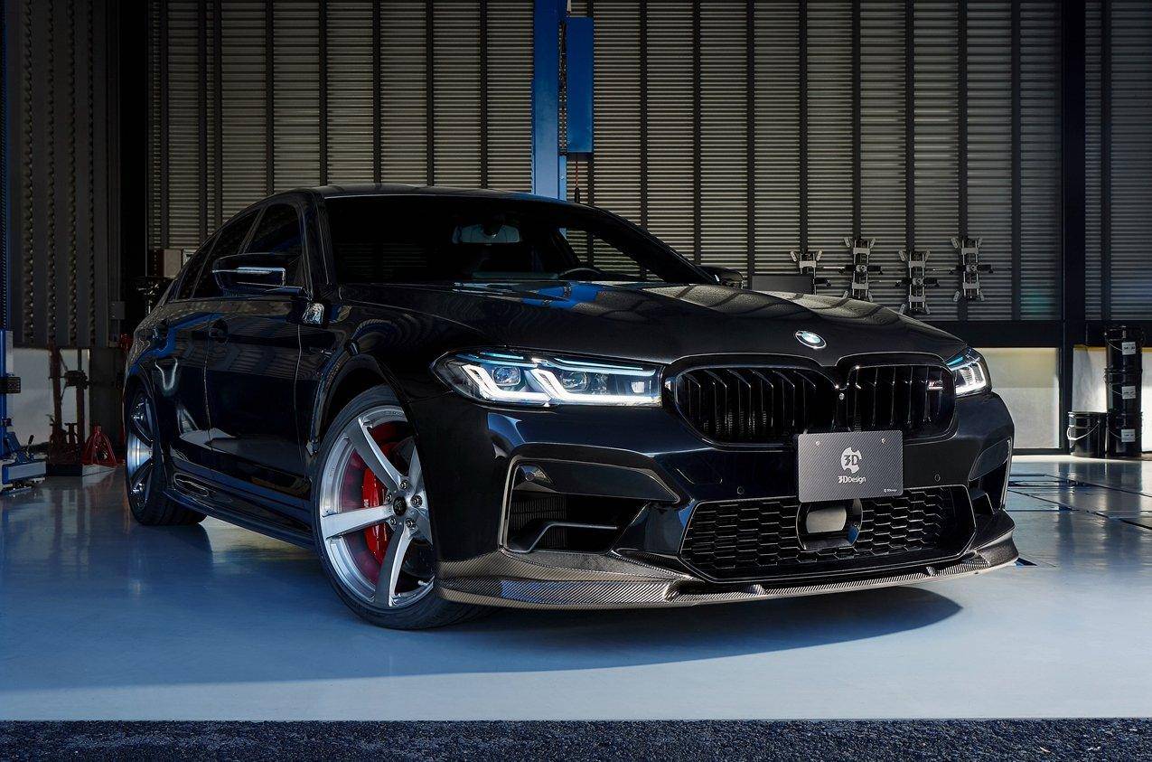 3DDesign Carbon Fibre Front Splitter / Front Lip Spoiler for BMW M5 LCI Facelift F90 2020-2023 (incl. M5 Competition) – Carbon Fiber Bumper Lip, Lower Valance Aero, Chin Spoiler Lip Kit