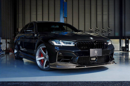 3DDesign Carbon Fibre Front Splitter / Front Lip Spoiler for BMW M5 LCI Facelift F90 2020-2023 (incl. M5 Competition) – Carbon Fiber Bumper Lip, Lower Valance Aero, Chin Spoiler Lip Kit