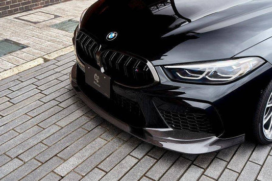 3DDesign Carbon Fibre Front Splitter for BMW M8 2019+ (F91 F92 F93) | Front Lip Spoiler, Chin Spoiler, Front Bumper Lip, Front Valance, Aero Lip – Pre-Preg 2x2 Twill CFRP – Fits M8 & M8 Competition Coupe, Convertible, Gran Coupe – Carbon Fiber
