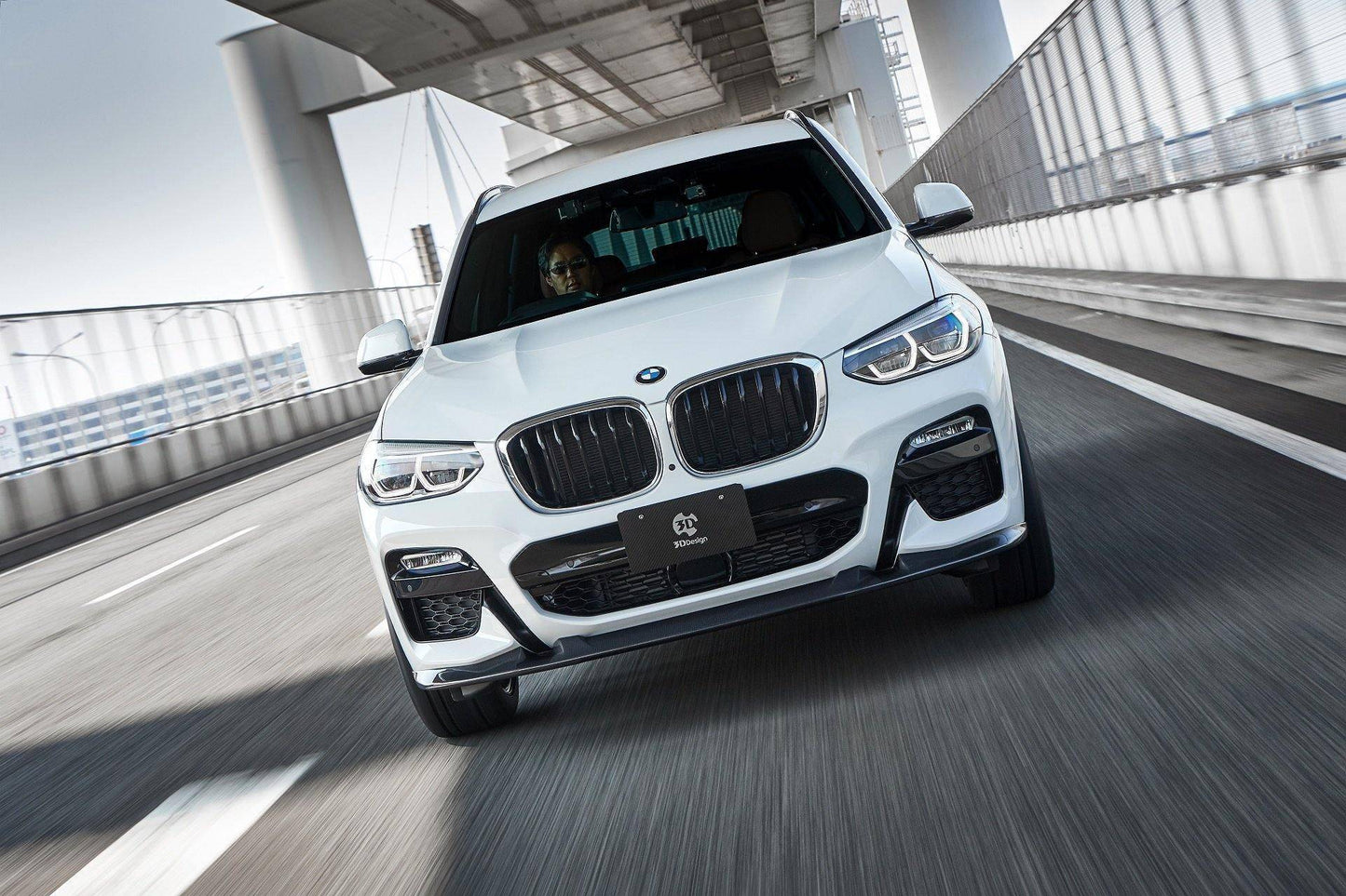 3D Design Carbon Fibre/Carbon Fiber Front Splitter & Lip Spoiler for BMW X3 G01 M Sport (2018-2021 Pre-LCI/Pre-Facelift) – CFRP 2x2 Twill Front Bumper Lip, Chin Spoiler, Aero Diffuser