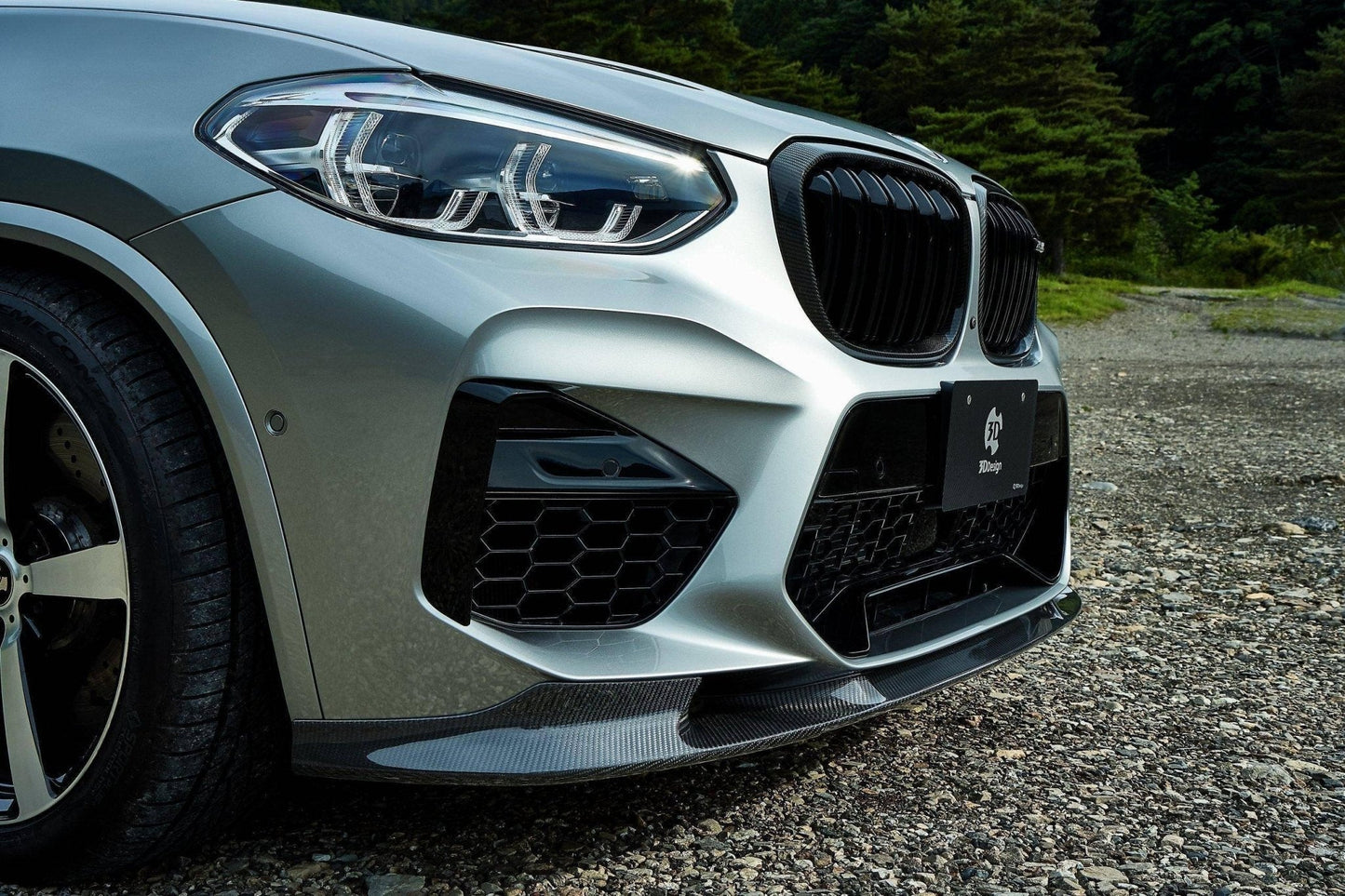 3DDesign Carbon Fibre/Carbon Fiber Front Splitter Lip Spoiler for BMW X3M & X4M Pre-LCI/Pre-Facelift 2019-2022 (F97 F98) | Front Bumper Lip Valance Aero Upgrade OEM Style