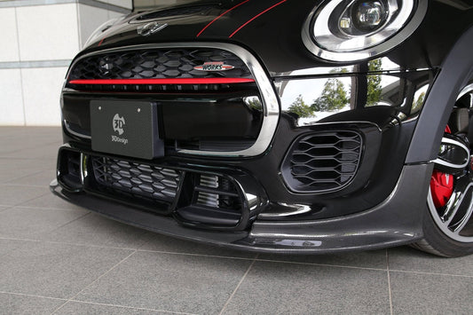 3DDesign Carbon Fibre/Carbon Fiber Front Splitter Lip for MINI Cooper JCW F56 (2015+) | MINI John Cooper Works Front Lip Spoiler, Chin Spoiler, Bumper Lip, Aero Splitter, Front Valance