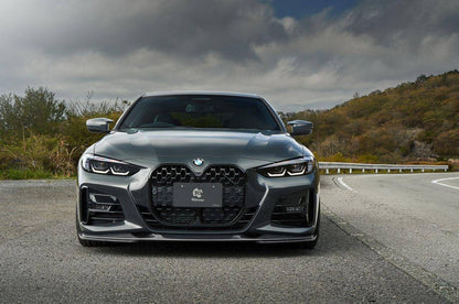 3DDesign Carbon Fibre Front Lip Splitter Spoiler Pair for BMW 4 Series G22 G23 2020-on | M Sport Bumper Lower Valance Aero Extensions | Fits 420i 430i M440i Coupe Convertible CFRP 2x2 Twill