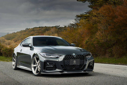 3DDesign Carbon Fibre Front Lip Splitter Spoiler Pair for BMW 4 Series G22 G23 2020-on | M Sport Bumper Lower Valance Aero Extensions | Fits 420i 430i M440i Coupe Convertible CFRP 2x2 Twill