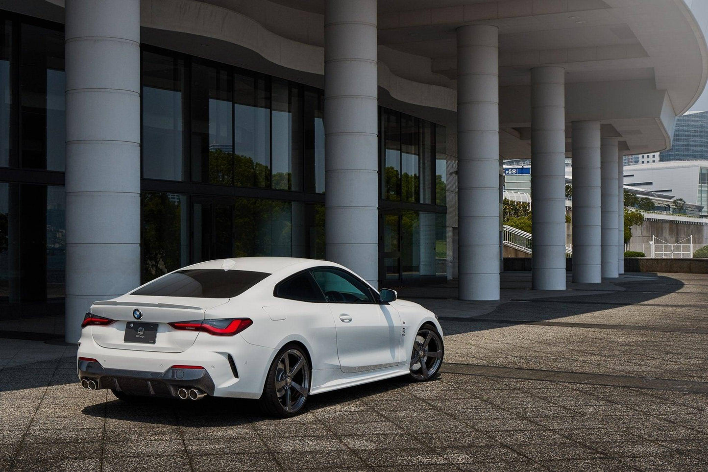 3DDesign Carbon Fiber/Fibre Rear Diffuser/Valance for BMW 4 Series G22 G23 (2020+) M Sport & M440i – CFRP 2x2 Twill | Quad Exhaust Rear Bumper Insert/Skirt | G22 Coupe & G23 Convertible