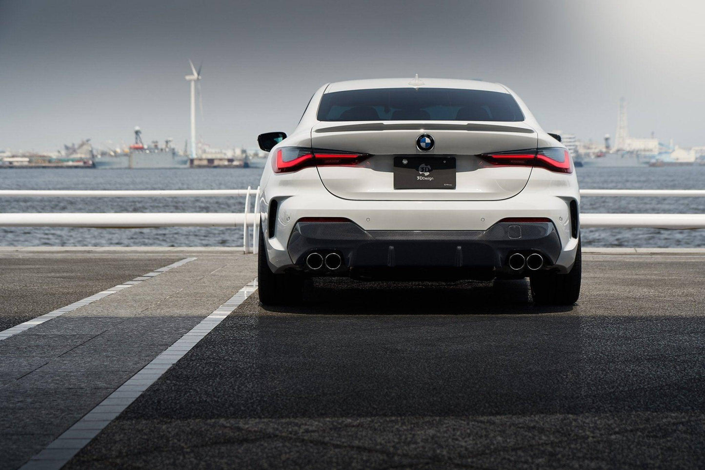 3DDesign Carbon Fiber/Fibre Rear Diffuser/Valance for BMW 4 Series G22 G23 (2020+) M Sport & M440i – CFRP 2x2 Twill | Quad Exhaust Rear Bumper Insert/Skirt | G22 Coupe & G23 Convertible