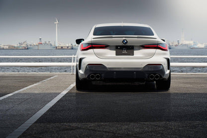 3DDesign Carbon Fiber/Fibre Rear Diffuser/Valance for BMW 4 Series G22 G23 (2020+) M Sport & M440i – CFRP 2x2 Twill | Quad Exhaust Rear Bumper Insert/Skirt | G22 Coupe & G23 Convertible