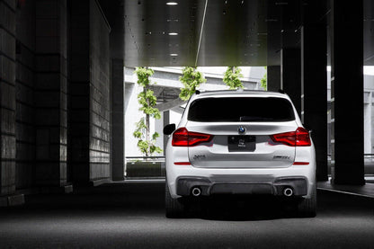 3DDesign (3D Design) Carbon Fibre (Carbon Fiber) Rear Diffuser/Valance for BMW X3 G01 M Sport 2018-2021 | Pre-LCI Pre-Facelift Rear Bumper Insert, Lower Undertray, Splitter Fins | OEM+ Performance Aero Upgrade | SUV Tuning | Body Kit