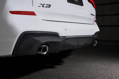 3DDesign (3D Design) Carbon Fibre (Carbon Fiber) Rear Diffuser/Valance for BMW X3 G01 M Sport 2018-2021 | Pre-LCI Pre-Facelift Rear Bumper Insert, Lower Undertray, Splitter Fins | OEM+ Performance Aero Upgrade | SUV Tuning | Body Kit