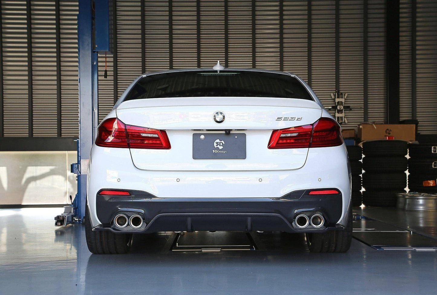 3DDesign Carbon Fibre Rear Diffuser (Type 2) for BMW 5 Series M Sport (2017-2023, G30 G31)