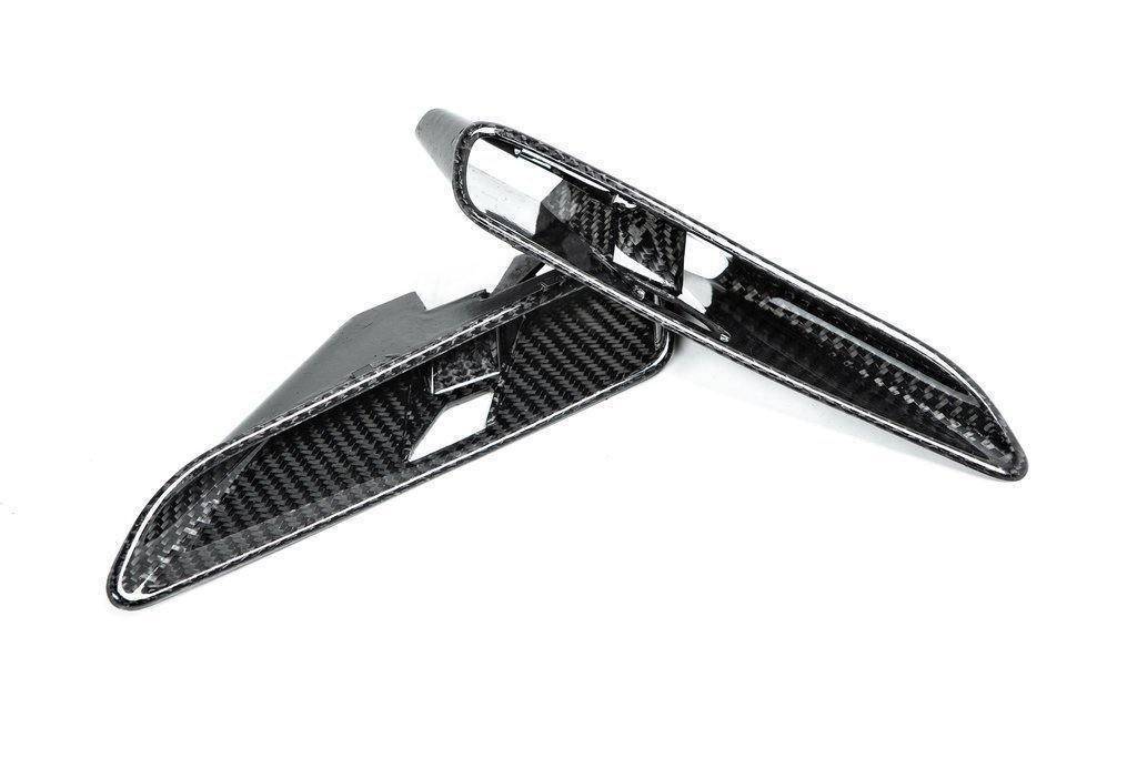 3DDesign Carbon Fibre/Fiber Side Vent Trim Wing Gill Cover for BMW M5 F90 (2017-2023) | Fender Garnish Grille Surround Overlay | Quarter Panel Side Grille Insert | Fits M5 & M5 Competition