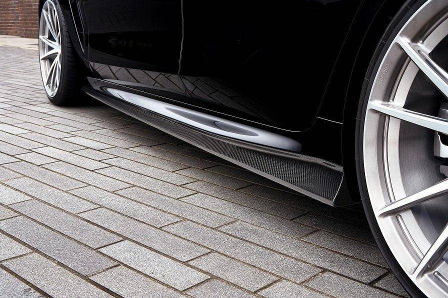 3DDesign Carbon Fibre (Fiber) Side Skirts, Side Skirt Extensions, Sill/Rocker Extensions for BMW 8 Series Gran Coupe G16 M Sport & M8 Gran Coupe F93 (2019+) – Pre-Preg 2x2 Twill Carbon Side Blades/Splitters, Aero Skirts Body Kit, OEM+ Fit