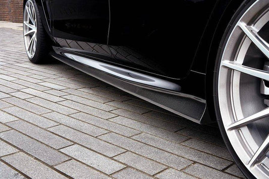 3DDesign Carbon Fibre (Fiber) Side Skirts, Side Skirt Extensions, Sill/Rocker Extensions for BMW 8 Series Gran Coupe G16 M Sport & M8 Gran Coupe F93 (2019+) – Pre-Preg 2x2 Twill Carbon Side Blades/Splitters, Aero Skirts Body Kit, OEM+ Fit