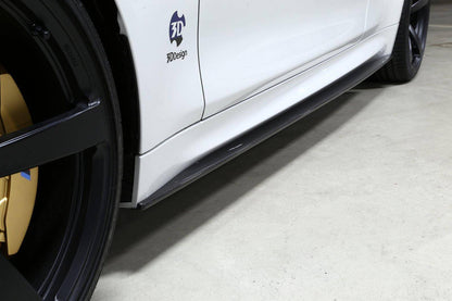 3DDesign Carbon Fibre Side Skirt Extensions for BMW M4 F82 F83 Coupe/Convertible (2015–2020) – Carbon Fiber Side Skirts/Side Blades/Rocker Panel Extensions/Side Splitters – F8X OEM+ Aero Sills