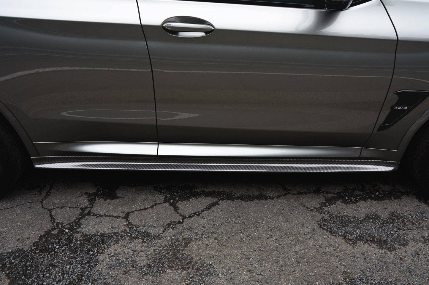 3DDesign Carbon Fibre Side Skirts / Skirt Extensions / Side Splitters (CFRP 2x2 Twill) for BMW X3 M & X4 M (X3M/X4M, 2019+, F97 F98) – Rocker Panel Sill Extensions, Side Blades, Aero Body Kit Upgrade