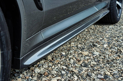 3DDesign Carbon Fibre Side Skirts / Skirt Extensions / Side Splitters (CFRP 2x2 Twill) for BMW X3 M & X4 M (X3M/X4M, 2019+, F97 F98) – Rocker Panel Sill Extensions, Side Blades, Aero Body Kit Upgrade