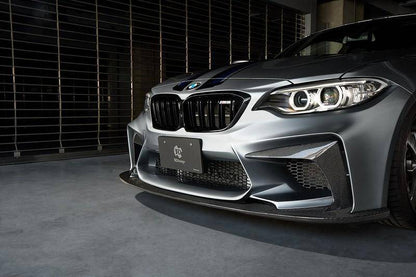 3D Design Front Bumper/Fascia w/ Carbon Fibre/Fiber Lower for BMW M2 F87 (2015-2018) - Aftermarket Front Bar, Splitter/Lip, Valance - Replacement Bumper Cover Aero Body Kit Upgrade