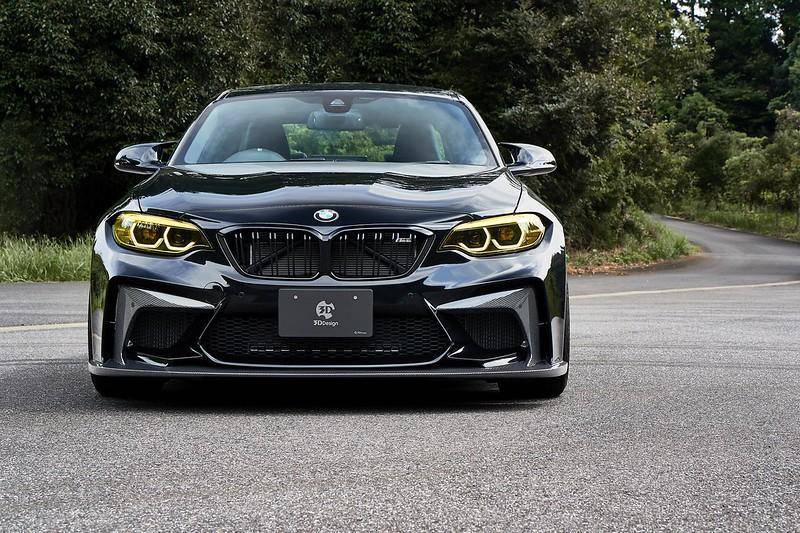 BMW M2 Competition F87 (2018-2021) Front Bumper/Fascia by 3DDesign - Carbon Fiber Aero Bumper, Replacement Bumper Cover, Front Valance, Paint-Ready, PDC Compatible | Front End Conversion & Front Spoiler