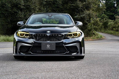 BMW M2 Competition F87 (2018-2021) Front Bumper/Fascia by 3DDesign - Carbon Fiber Aero Bumper, Replacement Bumper Cover, Front Valance, Paint-Ready, PDC Compatible | Front End Conversion & Front Spoiler