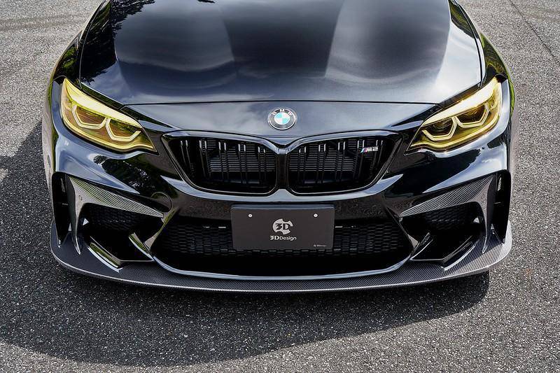 BMW M2 Competition F87 (2018-2021) Front Bumper/Fascia by 3DDesign - Carbon Fiber Aero Bumper, Replacement Bumper Cover, Front Valance, Paint-Ready, PDC Compatible | Front End Conversion & Front Spoiler