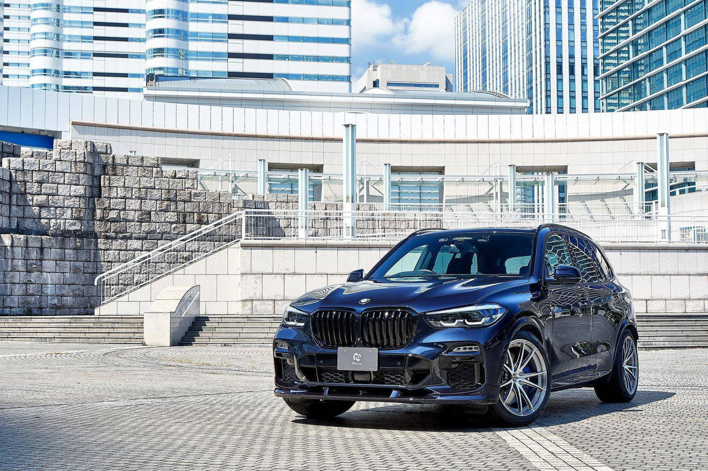 3D Design Urethane Front Splitter / Lip Spoiler for BMW X5 G05 M Sport (2019-on) – OEM+ Chin Spoiler Bumper Lip Aero Lower Valance Upgrade – Unpainted