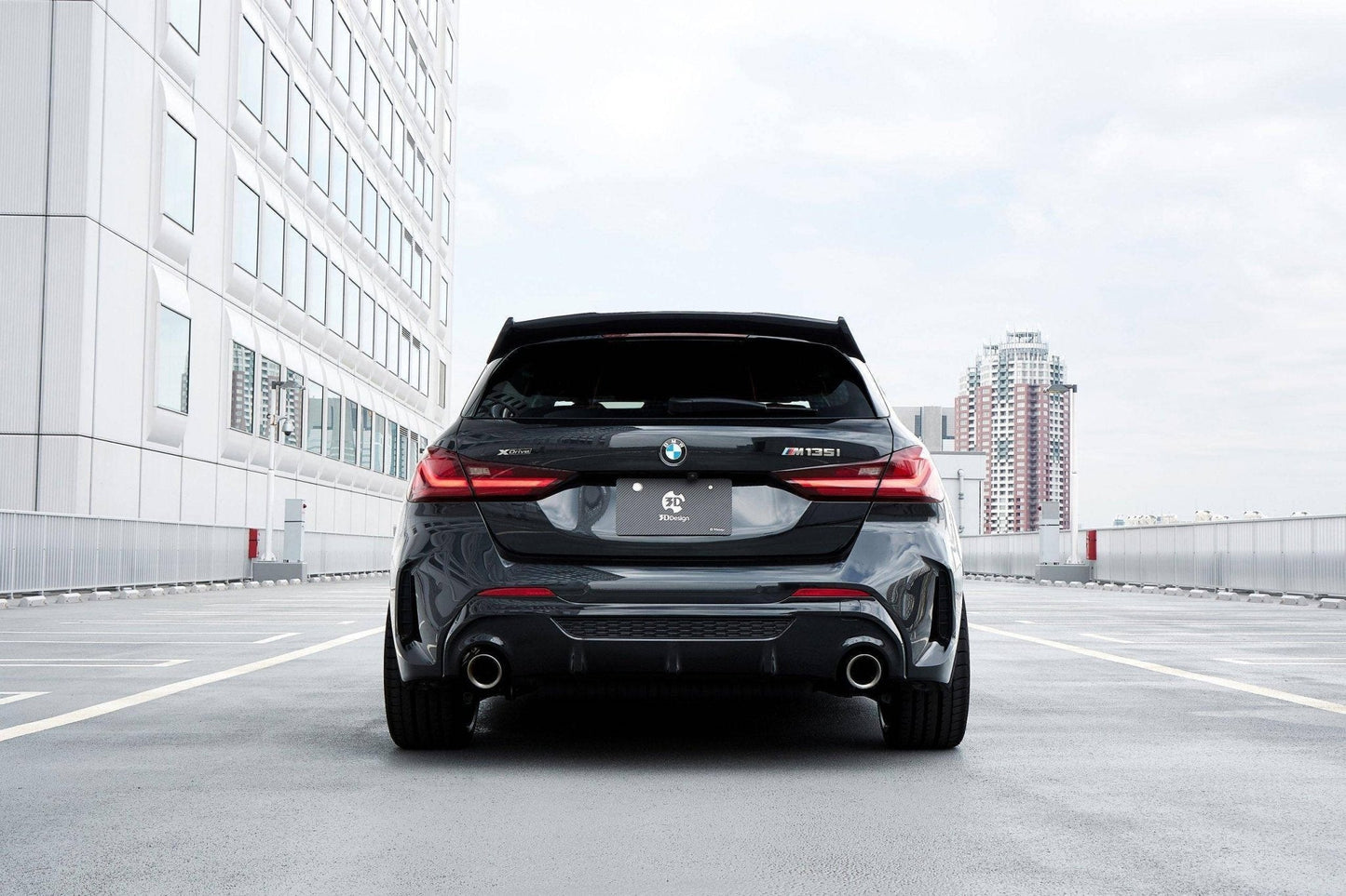 3DDesign Rear Roof Wing Spoiler Lip for BMW 1 Series (1er) & M135i Hatchback (2019+, F40 F70) – Tailgate Spoiler Extension, OEM+ Primed Paint-Ready