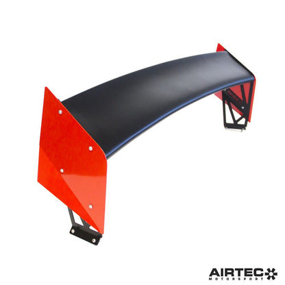 Ford Fiesta ST Mk7 (2013-2017) Rear Wing Spoiler Big Wing - AIRTEC Motorsport Boot Lid/Tailgate Aerofoil for ST180 ST200 | High Level Hatchback Spoiler | Satin Black Blade, Gloss Black/Race Red/Frozen White Endplates | UK-Made Track Day Upgrade