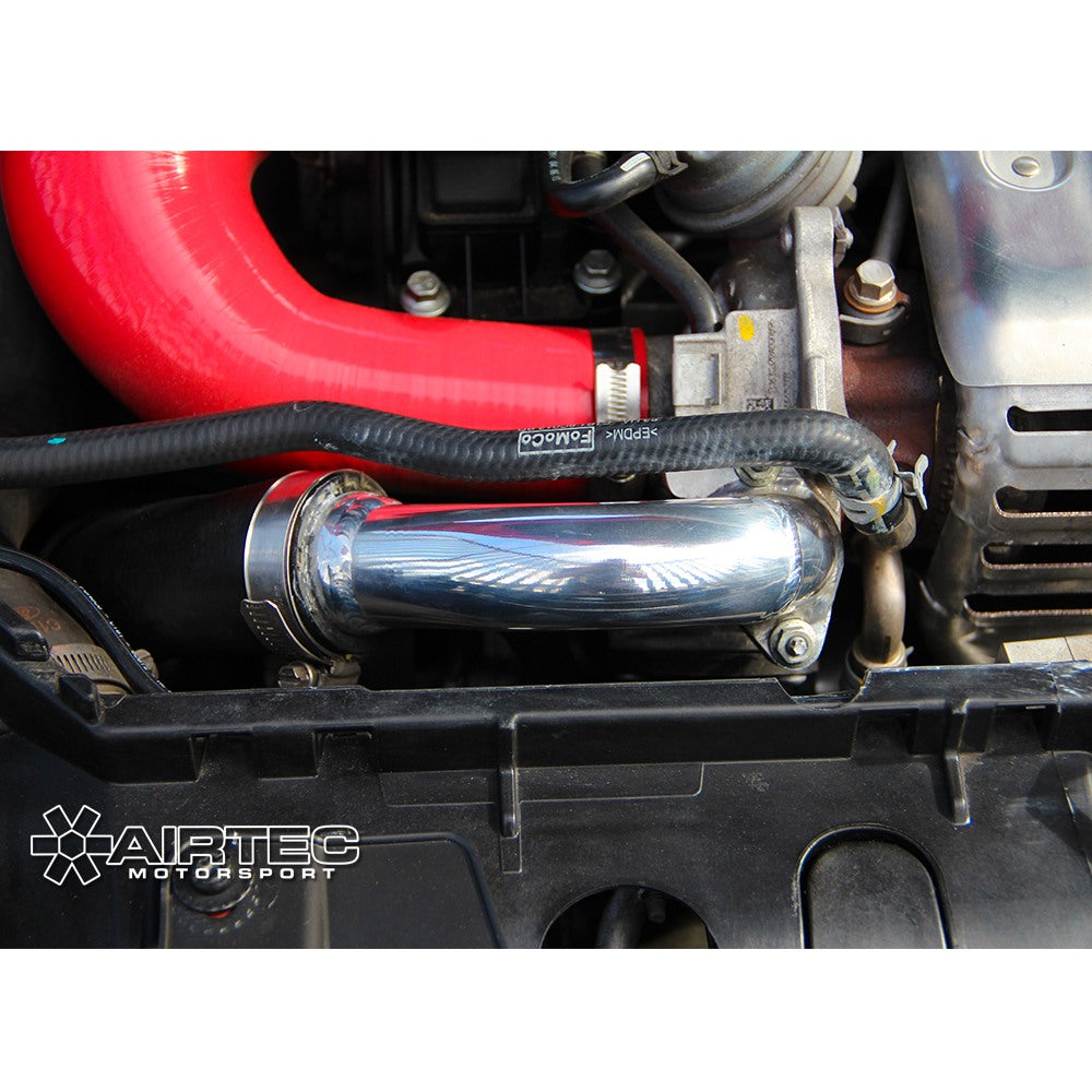 AIRTEC Front Hot-Side Boost/Charge Pipe for Ford Fiesta 1.0 EcoBoost Mk7/Mk8 - Turbo Outlet & Compressor Discharge Hard Pipe Upgrade - Stainless Steel Direct-Fit Intercooler Pipework - Fits 100/125/135/140PS, Red & Black Edition