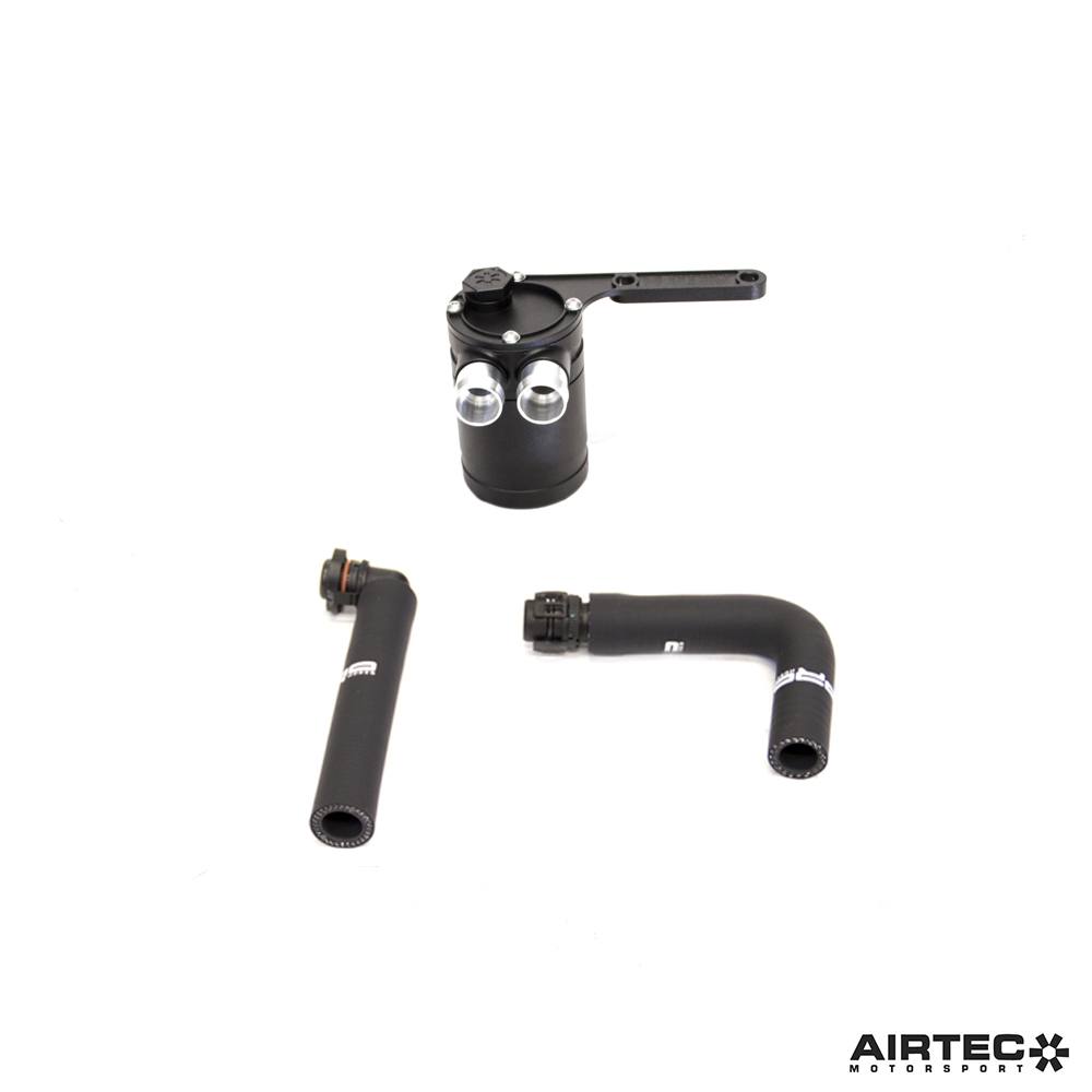 AIRTEC Motorsport BMW S55 Oil Catch Can / Oil Separator Kit for M2 Competition F87, M3 F80 & M4 F82 F83 - Direct-Fit Bolt-On, Black Anodised, Baffled, Internal Micron Filter & Integrated Dipstick