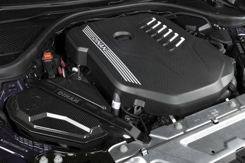 Dinan Satin Matte Carbon Fibre (Fiber) Engine Cover for BMW B58D G-Series - Carbon Engine Bay Shroud/Top Panel 2x2 Twill OEM+ Upgrade