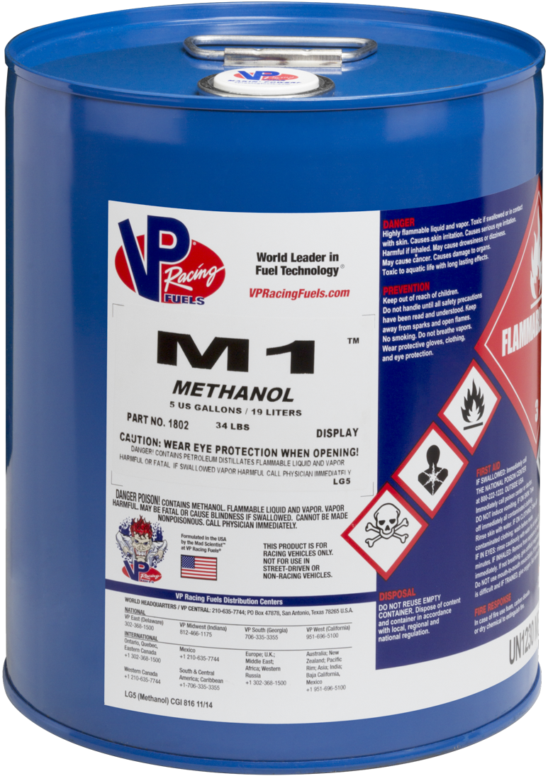 VP Racing Fuels M1 Methanol 19L Drum â€“ 99.95% Pure Racing Methanol Fuel UK for Water Methanol Injection, Drag, Drift & Track