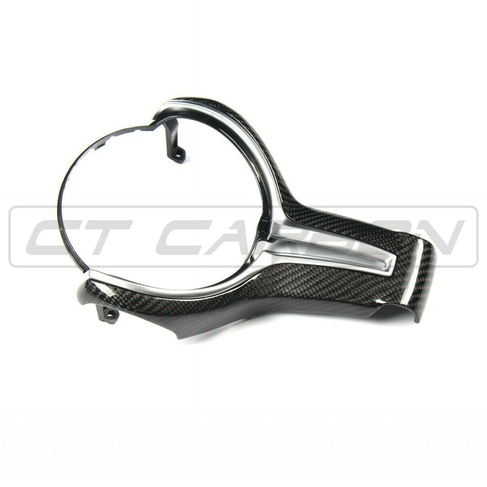 BMW F-Series M2 M3 M4 M5 M6 X5M X6M Carbon Fibre (Carbon Fiber) Steering Wheel Centre (Center) Trim Cover Spoke Bezel Insert | OEM Fit CT Carbon | M Performance Style F87 F80 F82 F83 F10 F06 F12 F13 F85 F86
