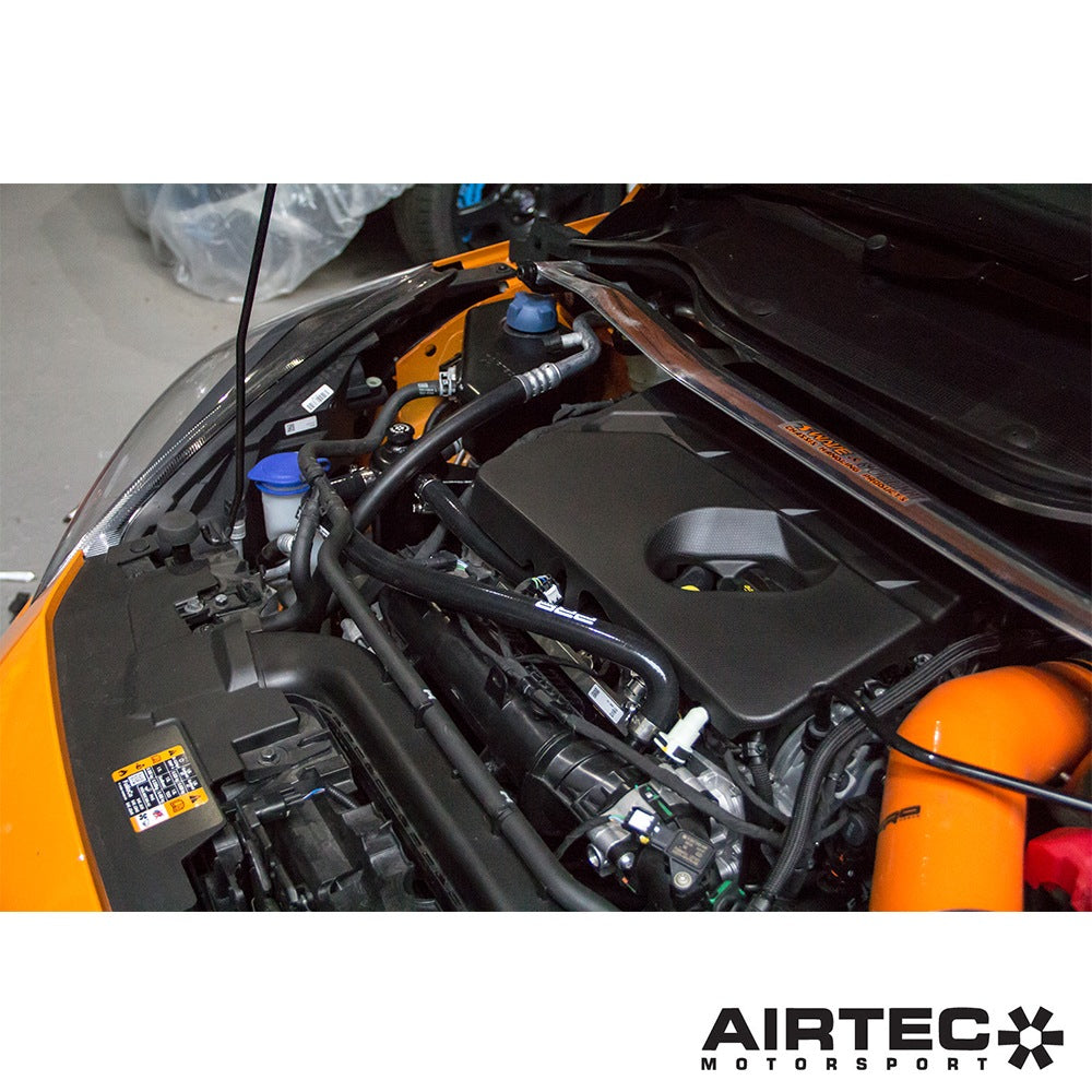 AIRTEC Motorsport Ford Fiesta ST Mk8 1.5T EcoBoost Oil Catch Can/Catch Tank & Engine Breather Kit - Baffled PCV Blow-By Vapour/Oil Separator, Pro-Series Black with Dipstick, Pro Hoses - Direct Fit