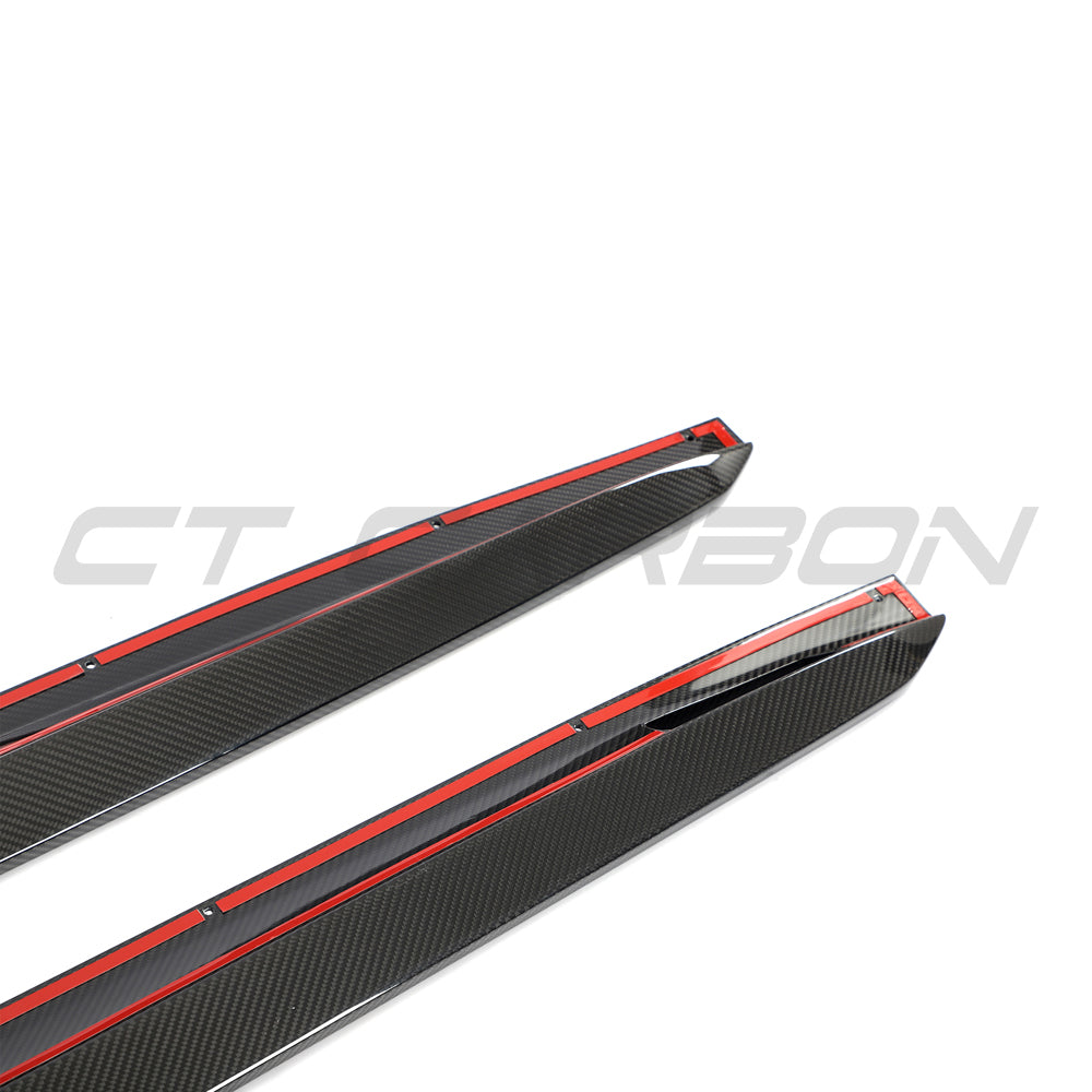 BMW X5M F95 & X6M F96 2019+ Carbon Fibre Side Skirts – Side Splitters, Sill/Rocker Panel Extensions, Side Blades (Gloss Pre-Preg) | CT Design by CT Carbon