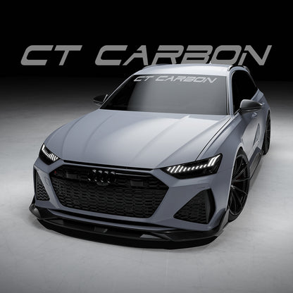 Audi RS6 C8 Avant Carbon Fibre Body Kit by CT Carbon – Complete Aero Styling Package 2019+ (Front Lip Splitter, Side Skirts, Rear Diffuser, Boot Lip Spoiler) | RS6 Estate Wagon Exterior Kit | Pre-Order UK