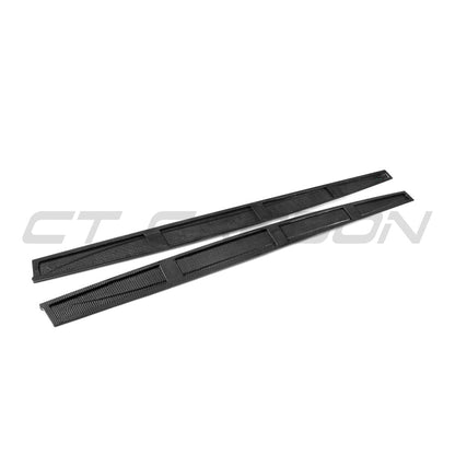 BMW M3/M4 F80 F82 F83 (F8X) 2014-2020 Pre-Preg Carbon Fiber/Fibre Side Skirt Extensions | Rocker Panel Side Splitters & Aero Side Blades | Gloss Carbon Sill Extensions by CT Carbon