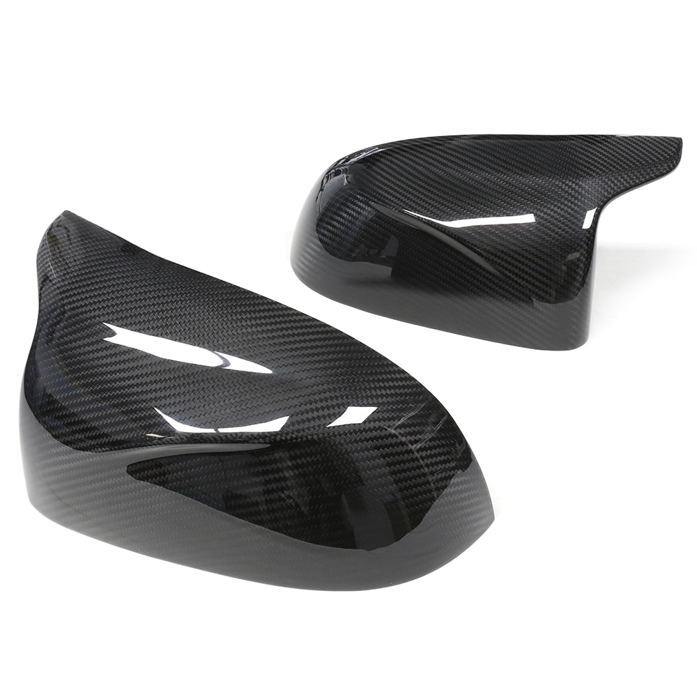 BMW X3M X4M X5M X6M (F97 F98 F95 F96) 2019+ incl. Competition Dry Prepreg Carbon Fibre/Fiber Mirror Caps - Gloss Wing/Side Door Mirror Covers Pair, OEM-Style Replacement Housings/Shells