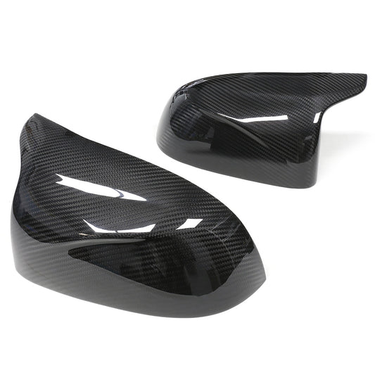 BMW X3M X4M X5M X6M (F97 F98 F95 F96) 2019+ incl. Competition Dry Prepreg Carbon Fibre/Fiber Mirror Caps - Gloss Wing/Side Door Mirror Covers Pair, OEM-Style Replacement Housings/Shells